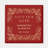 Luxus Rot & Antik-Gold Save-the-Date