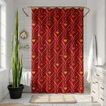 Luxus-Rot-Gold-Art-Deco-Abstraktes-Muster