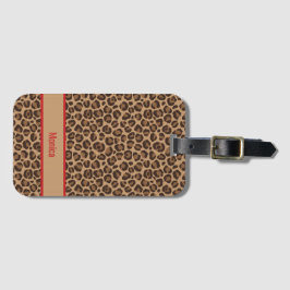 Luxus Rot mit Leopardenmuster Gepäckanhänger