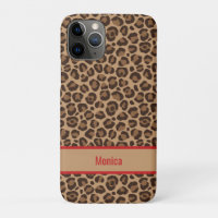 Luxus Rot mit Leopardenprint iPhone-Hülle