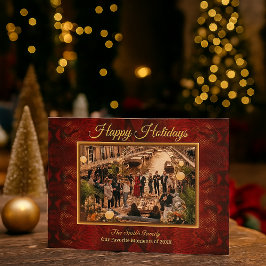 Luxus-Rot-Python-Druckrahmen-Foto Feiertagskarte