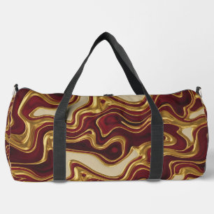 Luxus-Rot- und Gold-Barock-Swirbel-Turnhalle-Allov Duffle Bag