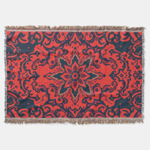 Luxus roter blauer verzierter persischer Medaillon Decke