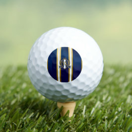 Luxus Royal Blau und Weiß Monogramm Golfball