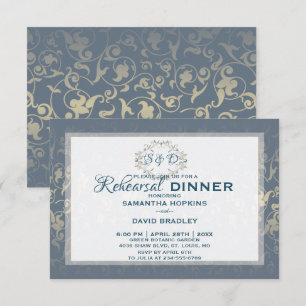 Luxus Royal Damask Probe Dinner Card Einladung