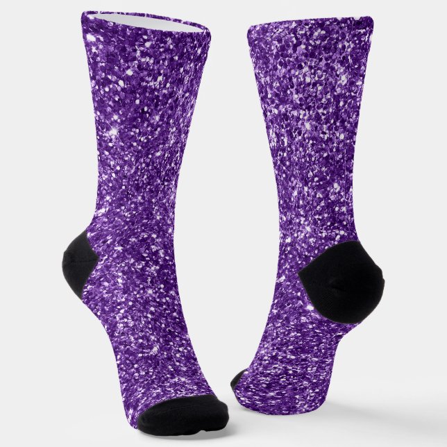 Luxus Royal Lila Glitzer Socken (Gewinkelt)