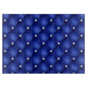 Luxus-Royalblau-Diamant-Tufting-Muster Schneidebrett