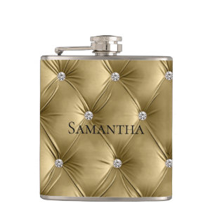 Luxus-Samtbrautjungfer aus weichem Gold-Faux-Velve Flachmann