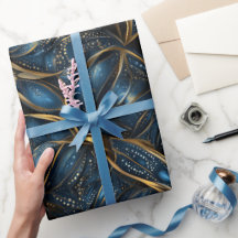 Luxus Saphir Blau Gold Glanz Abstraktes Muster