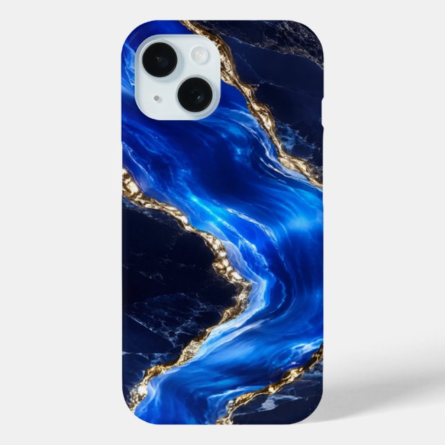Luxus-Saphir-Marmor-Fluss Case-Mate iPhone Hülle (Rückseite)