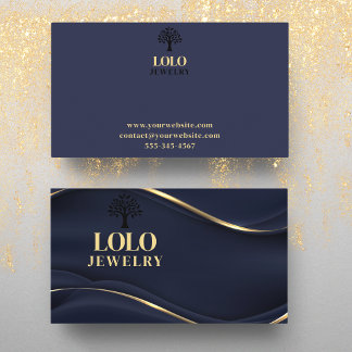 Luxus Sapphire Blue mit Gold Juwelen Visitenkarte