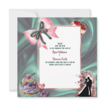 Luxus-Satin-Schleife Save-the-Date-Ankündigung