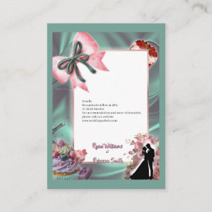 Luxus-Satin-Schleifen-Hochzeitseinschlusskarte Begleitkarte