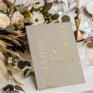 Luxus Save the Date   Moderne vertikale Namen Folieneinladung