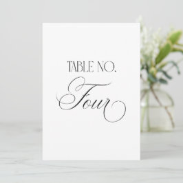 Luxus Schrift 5x7 Hochzeitstisch Nummer Vier Schil Einladung