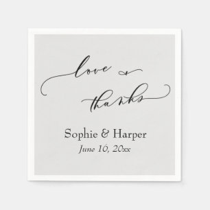 Luxus-Schriftart einfache Typografie Liebe & Dank Serviette