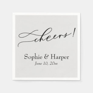 Luxus-Schriftart Einfache Typografie Prost! Grau Serviette