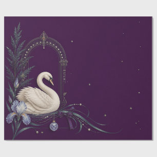 Luxus-Schwan-Weihnachts-Pflaume-Geschenkpapier Geschenkpapier