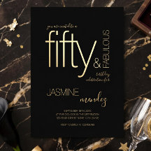 Luxus-Schwarz-Gold-Elegant 50 & Fabelhaft Geburtst