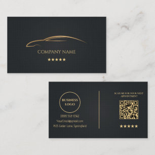 Luxus-Schwarz-Gold-Elegantes-Autotransport Visitenkarte