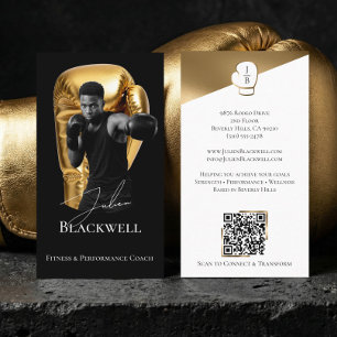 Luxus Schwarz Gold Personal Trainer Boxen Foto Visitenkarte