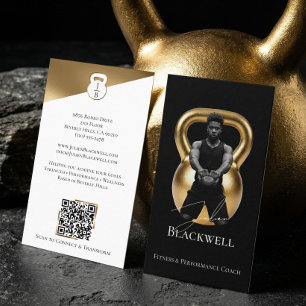 Luxus Schwarz Gold Personal Trainer Fitness Foto Visitenkarte