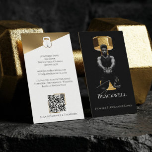 Luxus Schwarz Gold Personal Trainer Fitness Foto Visitenkarte