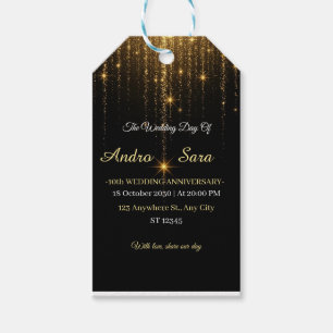Luxus schwarz-gold schimmernde Lichter elegante Ke Geschenkanhänger