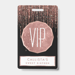 Luxus Schwarz Rosen Gold Glänzend Glitter Franse Ausweis