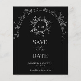 Luxus Schwarz Save the Date elegant Flyer