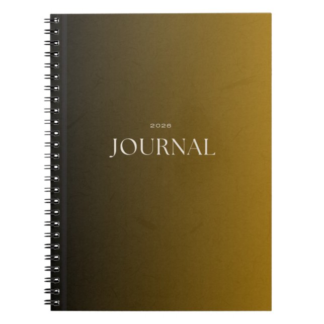 Luxus-Schwarz-Senf-Journal 2026 Notizblock (Vorderseite)