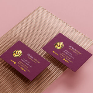 Luxus Schwarz und Gold Elegant mit Logo Geschäft C Visitenkarte