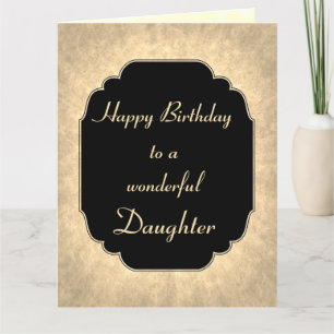 Luxus Schwarz und Gold Happy Birthday Daughter Karte