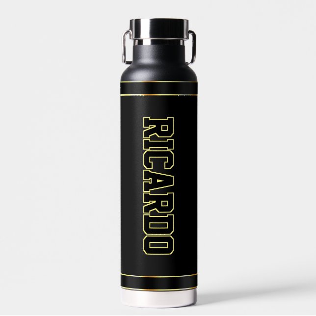 Luxus Schwarz und Gold hinzufügen Name ThStyle Trinkflasche (Vorne)