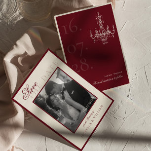 Luxus Schwarz-Weiß-Foto Save-the-Date Einladung