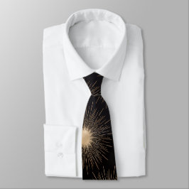 Luxus-Schwarze & Gold-Sonnenstrahl-Herren-Krawatte Krawatte
