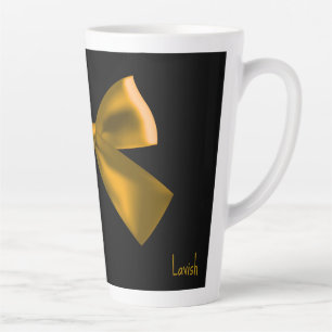 Luxus-Schwarze-und-Gold-Schleife-Latte-Macchiato-T Milchtasse
