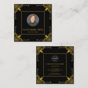 Luxus-Schwarze Visitenkarte mit Metallischem Gold Telefonnummerkarte