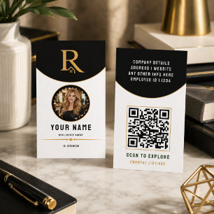 Luxus Schwarzes Gold Modernes Immobilien QR-Code I Telefonnummerkarte