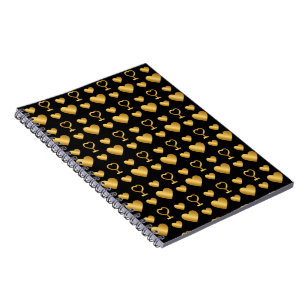 Luxus-Schwarzes-Goldfolien-Herzen  Notizblock