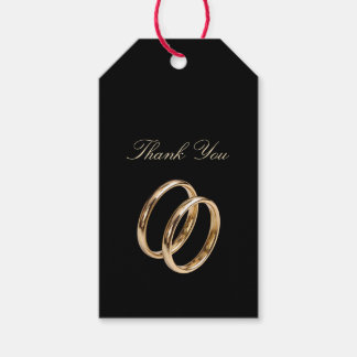Luxus-Schwarzgold-Danke-Ringe für die Hochzeit Geschenkanhänger