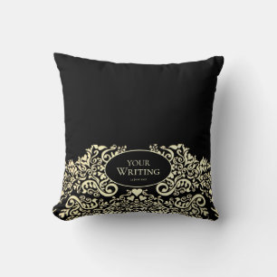 Luxus-Schwarzkissen mit Goldpersonalisation Kissen