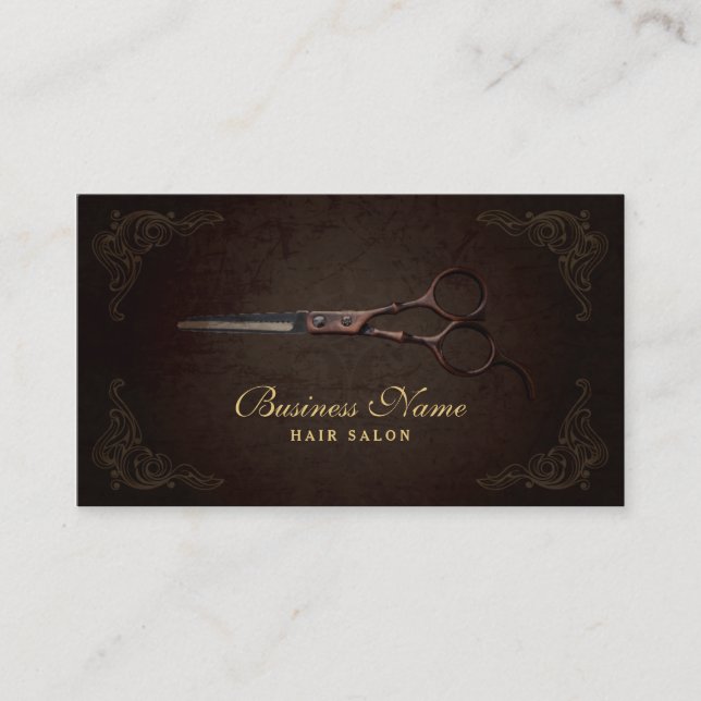 Luxus Scissor Haar-Stylist-Salon-Geschäfts-Karte Visitenkarte (Vorderseite)
