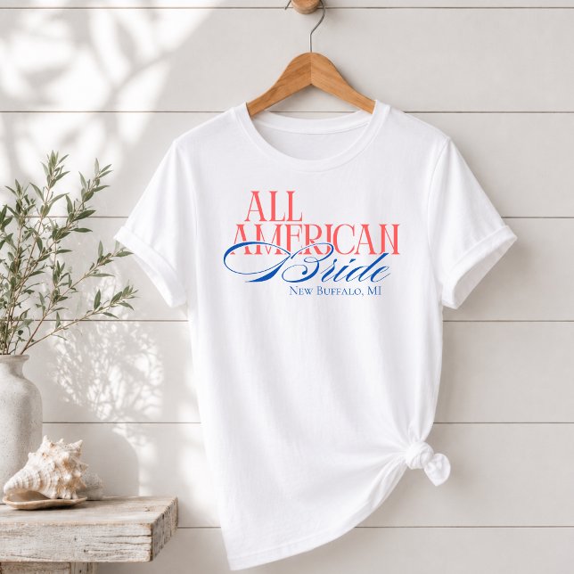 Luxus-Script All American Bride Bachelorette T-Shirt (Luxury Script All American Bride Bachelorette T-Shirt)