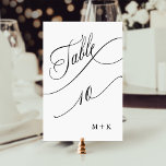 Luxus Script Black and White Wedding Number 10, Tischnummer<br><div class="desc">Tabelle 10. Bitte Karo alle verfügbaren Nummern. | Luxuriöse und elegante Wirble Kalligraphie Hochzeit Tischnummer mit Ihren Initialen. Für eine weiter gehende Anpassung dieses Designs klicken Sie bitte auf den BUTTON BLAU DESIGN TOOL oben!</div>