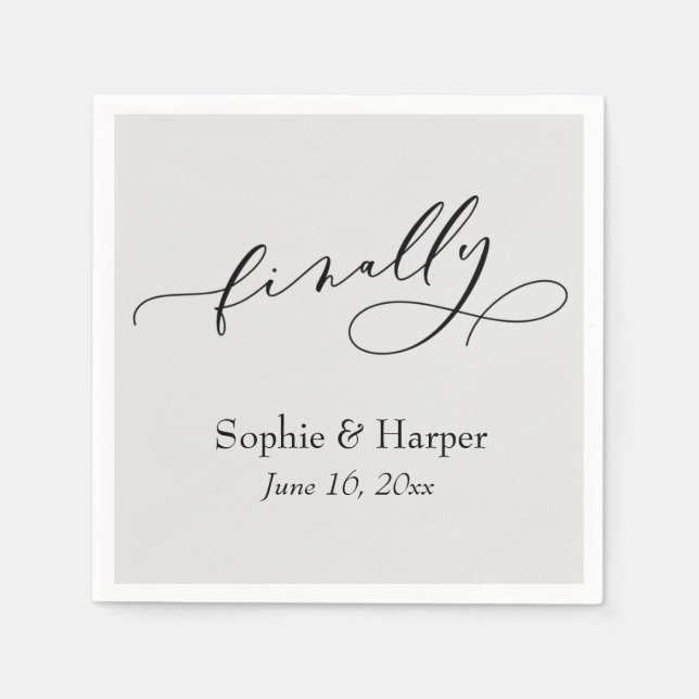 Luxus Script Schriftart Einfache Typografie Endgra Serviette (Vorderseite)