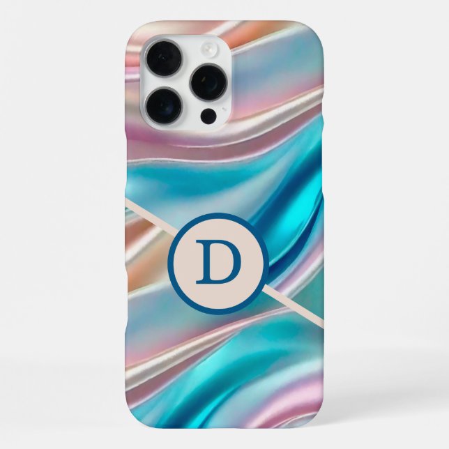 Luxus-Seide-Monogramm iPhone 16 Pro Max Hülle (Rückseite)