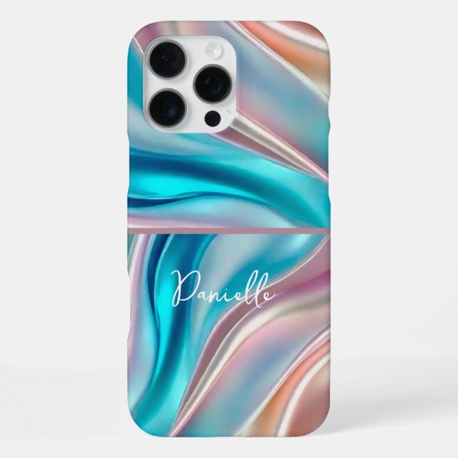 Luxus-Seiden-Monogramm iPhone 16 Pro Max Hülle (Rückseite)