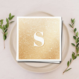 Luxus-Servietten mit Goldglitter und personalisier Serviette
