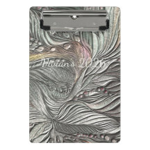 Luxus-Silber-Metall-Blätter Mini-Clipboard